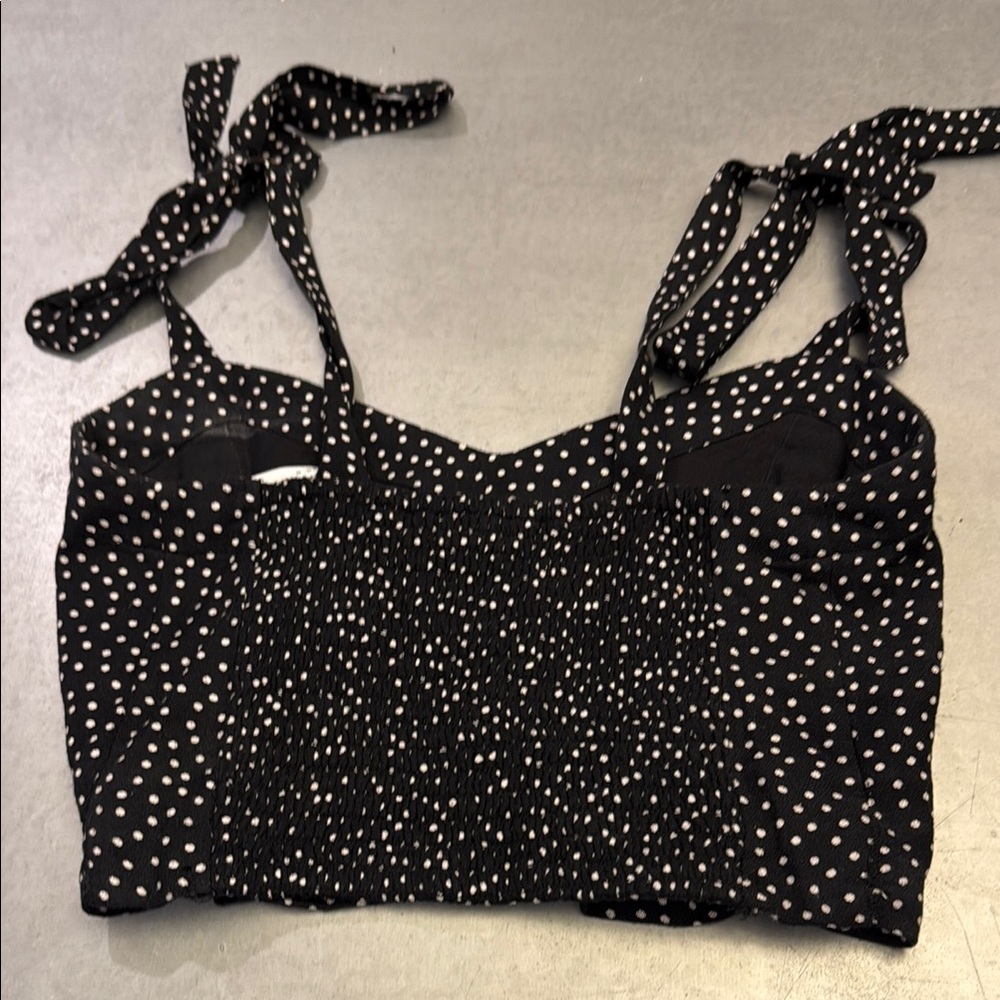 Polka Dot Black and White Women's Top - Picture 3 of 3